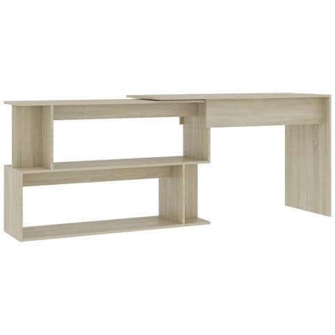 Scrivania Angolo Rovere Sonoma 200x50x76 cm Legno Multistrato - Foto 1