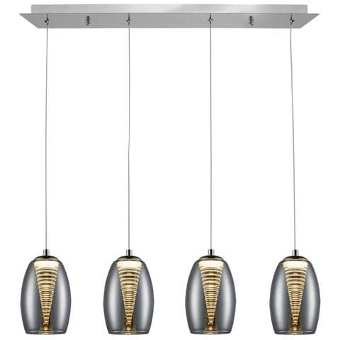 Sospensione A Soffitto A Led In Cristallo Integrato A 4 Luci Cromate - Foto 7