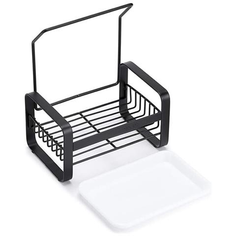 colore: nero in polipropilene da cucina Organizer per lavello ADB stabile per strofinacci 