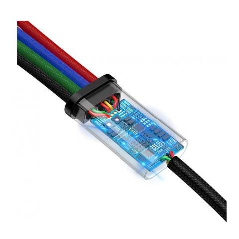 Cavo 4-in-1 Lightning/2 Usb-c/micro-usb A Usb-a A Ricarica Rapida 3,5a 1,2m, Nero - Foto 2