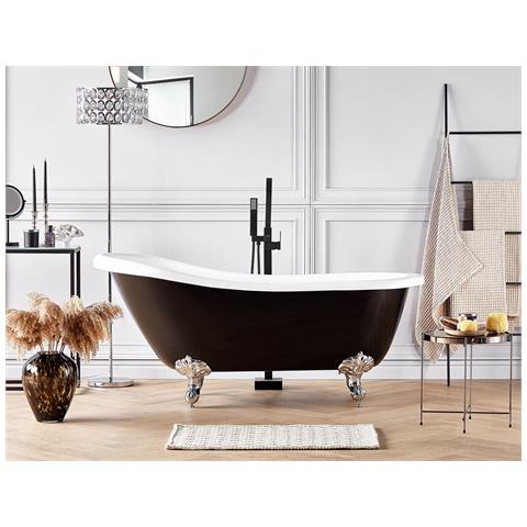 Vasca Da Bagno Freestanding Cayman 170 X 76 Cm Nero /bianco - Foto 1