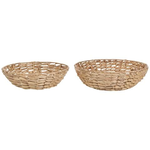 Set Di 2 Ciotole Fibra Di Giacinto D'acqua Naturale Dalat - Foto 2
