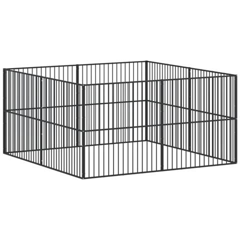 Box Per Cani 8 Pannelli Nero Acciaio Zincato - Foto 1