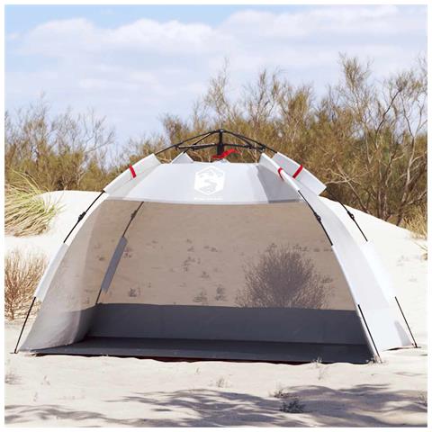 Tenda da Spiaggia 2 Persone Grigio Rilascio Rapido Impermeabile - Foto 2