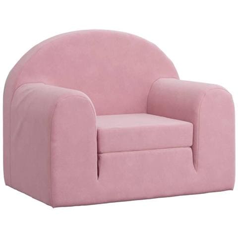 Divano Letto Per Bambini Rosa In Morbido Peluche - Foto 1