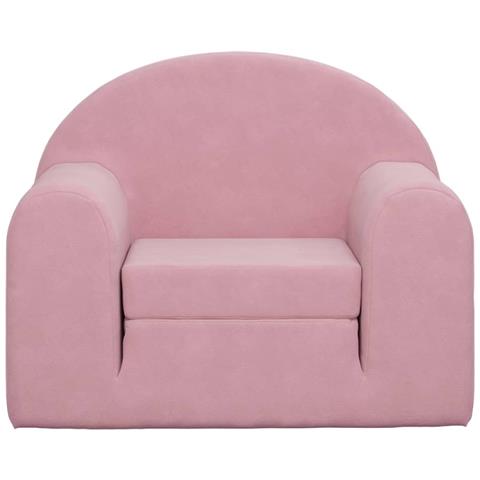 Divano Letto Per Bambini Rosa In Morbido Peluche - Foto 2