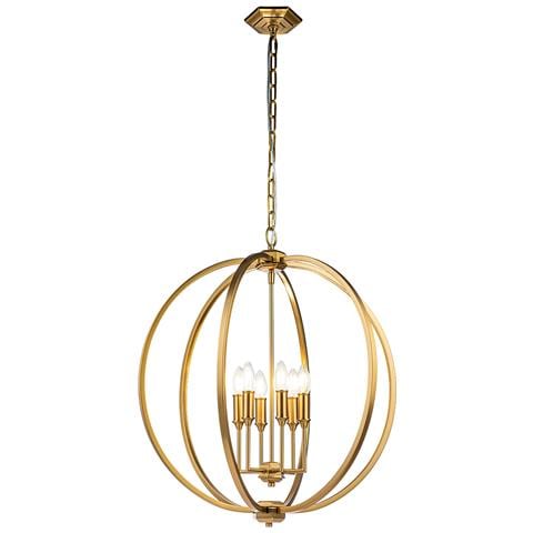 Lampadario Classico Corinne Acciaio Ottone Brunito 6 Luci E14 - Foto 1