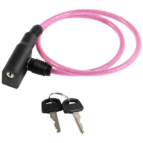 Antifurto A Cavo Per Bicicletta In Acciaio Rosa- Dimetro 6 Millimetri E Lunghezza 650 Millimetri - Foto 1
