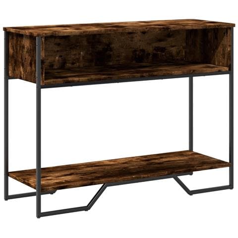 Tavolo Consolle Rovere Fumo 100x35x74,5 Cm In Truciolato - Foto 2