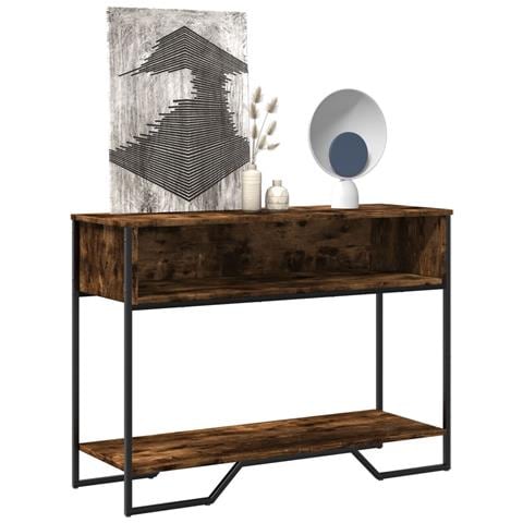 Tavolo Consolle Rovere Fumo 100x35x74,5 Cm In Truciolato - Foto 1
