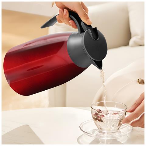 Thermos Ermetico E Antibatterico Con Beccuccio 2l, Rosso / Nero - Foto 2