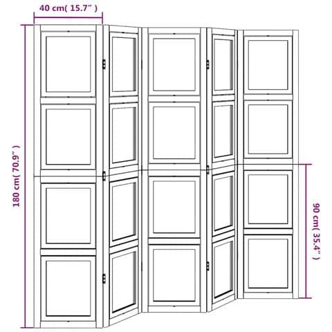 Divisorio Ambienti 5pannelli Bianco Legno Massello Di Paulownia - Foto 9
