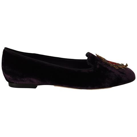 Mocassini Con Cuore Dg In Velluto Viola - Eu36/us5.5 - Foto 1