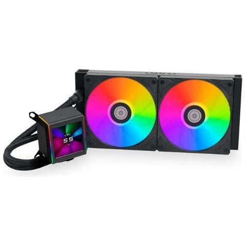 Dissipatore CPU a Liquido GA II LCD per Socket Intel LGA 1150 / 1151 / 1155 / 1200 / 1700 e Socket AMD AM4 / AM5 - Foto 1