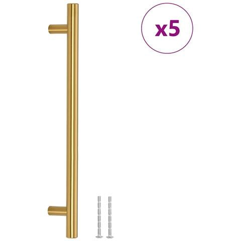 Maniglie Per Mobili 5pz Oro 192mm In Acciaio Inox - Foto 2