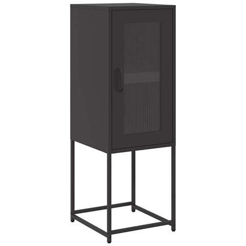 Credenza Nera 36x39x107 Cm In Acciaio Laminato A Freddo - Foto 2