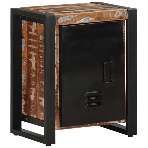 Comodino Multicolore 40x30x51 Cm In Legno Massello Recupero - Foto 1