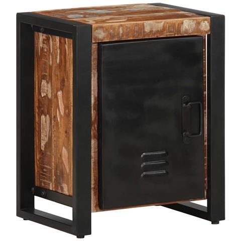 Comodino Multicolore 40x30x51 Cm In Legno Massello Recupero - Foto 2