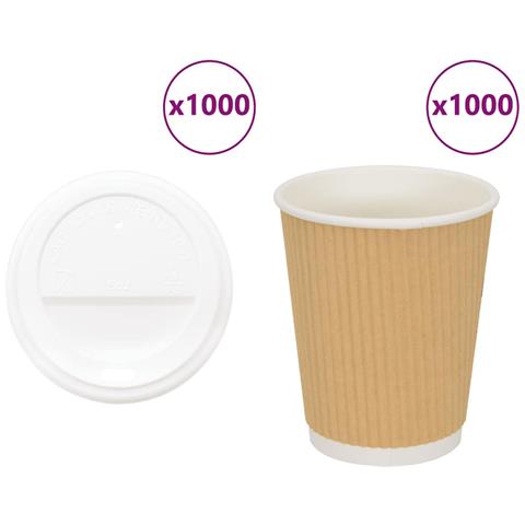 Tazze Da Caffè In Carta Con Coperchi 1000 Pz 8oz 200 Ml - Foto 1