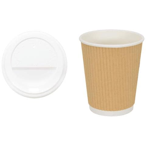 Tazze Da Caffè In Carta Con Coperchi 1000 Pz 8oz 200 Ml - Foto 2