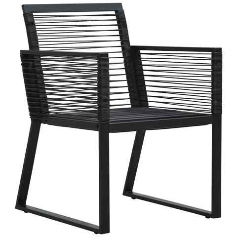 Sedie Da Giardino 2 Pz Nere In Rattan Pvc - Foto 1