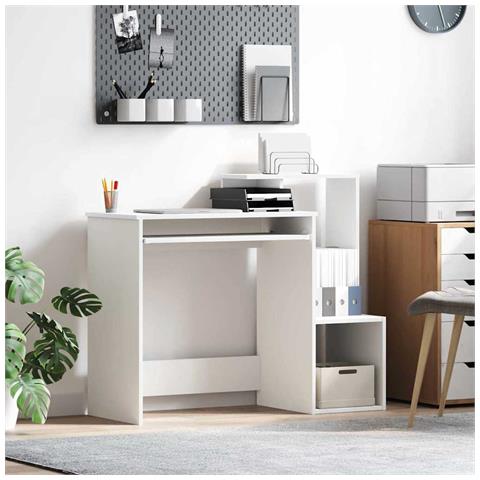 Scrivania bianca Bianca Truciolare Standard Stoccaggio - Foto 2