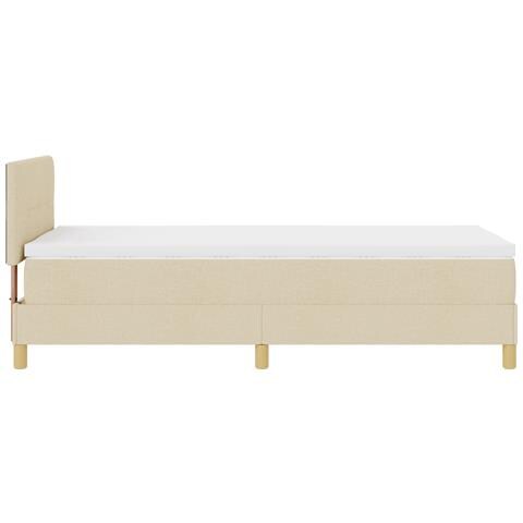 Letto con Rete A Molla con Materasso Panna 80x200 cm Tessuto - Foto 9