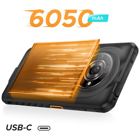 Smartphone Antiurto Android 14 Schermo 6,56"" Batteria 6050mah, Nero - Foto 2