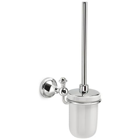 Scopino Wc Con Ciuffo In Setole Da Muro In Acciaio Inox E Cromall Nv33-03 Serie Nevis Cromato - Foto 1
