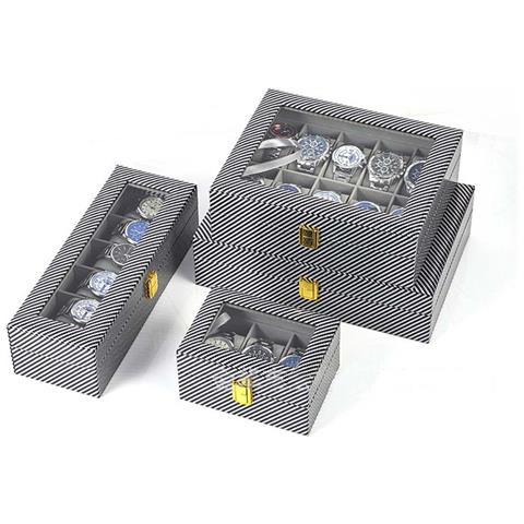 Scatola Porta Orologi 3 Posti Con Piccole Sfere D'acciaio, Compatibile Con Orologi, Bracciali E Gioielli, Design Robusto E Rivestimento In Pelle Superfibra Impermeabile - Foto 2