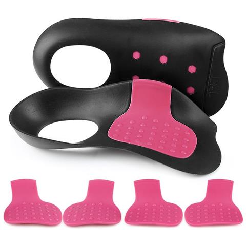 Plantari Ortopedici Regolabili Per Piede Piatto, Supporto Arco Plantare - 1 Paio Black+red L - Foto 1