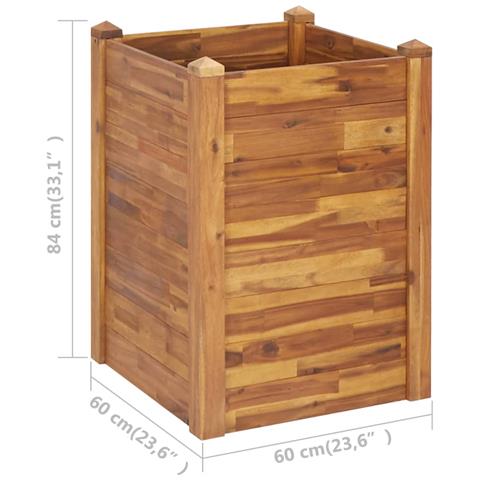 Letto Rialzato Da Giardino 60x60x44 Cm In Legno Massello D'acacia - Foto 6