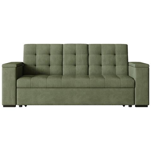 Noho Divano Letto A 3 Posti In Velluto A Coste Verde - Foto 5