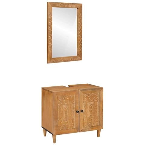 Set di mobili per il bagno 2 pcs Marrone 62 x 33 x 58 cm - Foto 1
