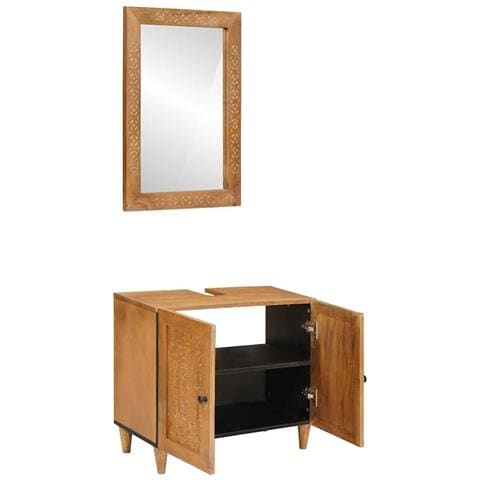 Set di mobili per il bagno 2 pcs Marrone 62 x 33 x 58 cm - Foto 2
