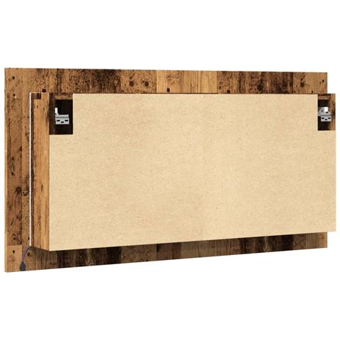 Mobile Specchio LED Legno Antico 90x12x45 cm Legno Multistrato - Foto 9
