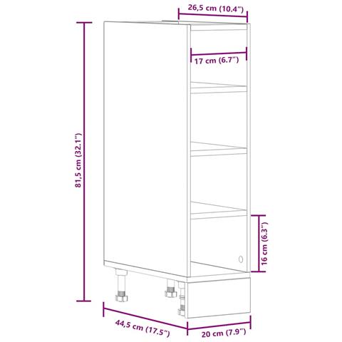 Armadio Inferiore “Riga” Rovere Artigianale 20x44,5x81,5 cm - Foto 9