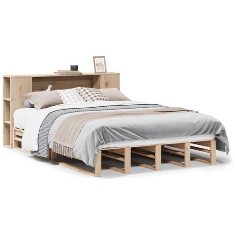 Letto Libreria senza Materasso 135x190 cm in Legno Massello - Foto 1