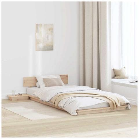 Struttura del letto Marrone 100 x 200 cm legno - Foto 2