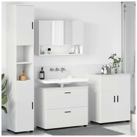 Set di mobili per il bagno 4 pcs Bianco 30 x 35 x 192 cm - Foto 2