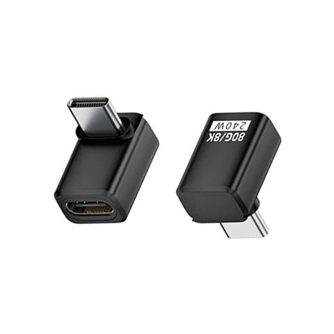 Adattatore Usb-c Femmina A Maschio Ad Angolo Retto 240w 80gbps (confezione Da 2) Black - Foto 1