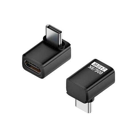 Adattatore Usb-c Femmina A Maschio Ad Angolo Retto 240w 80gbps (confezione Da 2) Black - Foto 2