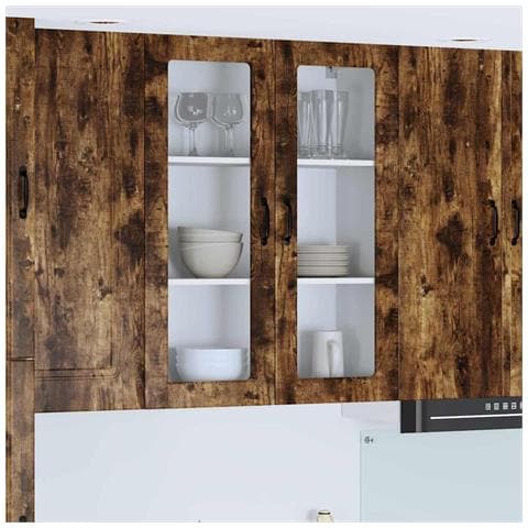Pensile cucina Rovere fumé 80 x 31 x 100 cm Legno multistrato - Foto 2