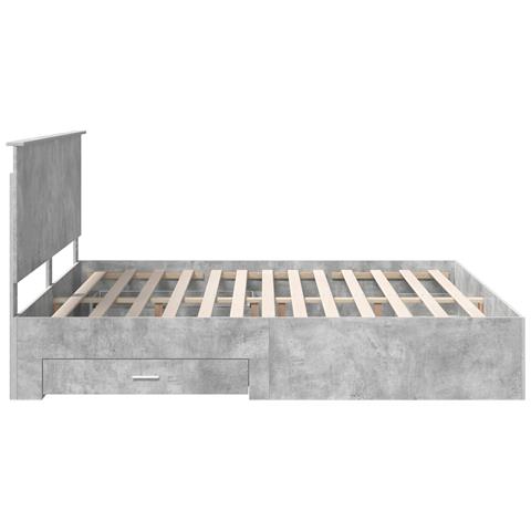 Struttura del letto con testiera Grigio cemento 200 x 200 cm - Foto 9