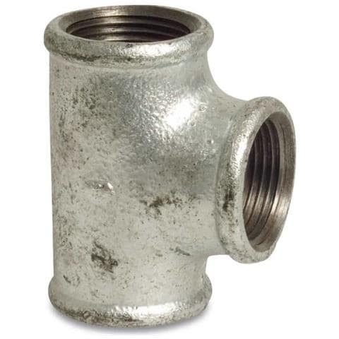 Raccordo A T In Ghisa Malleabile Zincata 3/8  Per Impianti - Foto 1
