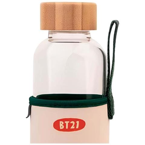 Borraccia In Vetro Riutilizzabile Da 500 Ml Con Motivo Tata E Custodia, Blanc / Vert - Foto 5