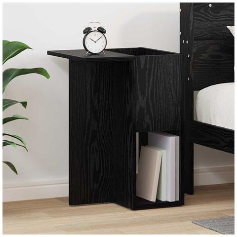 Tavolino Rovere Nero 35 x 40 x 55 cm Legno multistrato - Foto 2