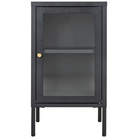 Armadietto Dalby In Acciaio E Vetro Nero 38x35x70 Cm - Foto 1