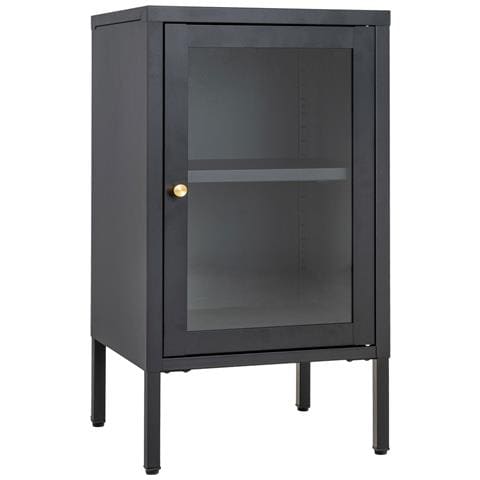 Armadietto Dalby In Acciaio E Vetro Nero 38x35x70 Cm - Foto 2