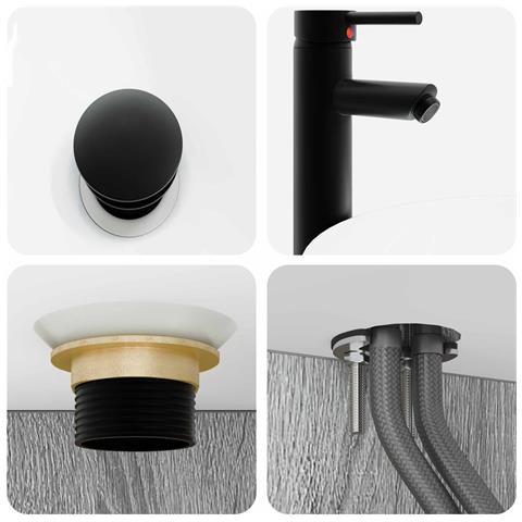 Set di mobili per il bagno 6 pcs Sonoma grigio - Foto 9